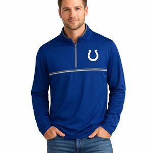 NFL Team Apparel Men's Large Blue Microfiber 1/4 Zip Pullover Indianapolis Colts